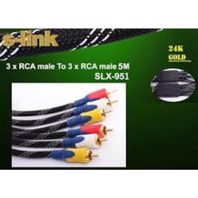 S-Link SLX-952 Altın Uçlu 3'Lü Rca Kablosu