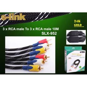 S-Link SLX-952 Altın Uçlu 3'Lü Rca Kablosu