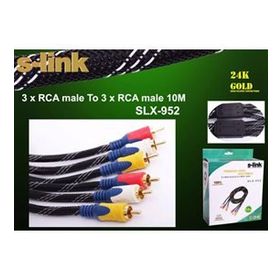 S-Link SLX-952 Altın Uçlu 3'Lü Rca Kablosu
