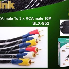 S-Link SLX-952 Altın Uçlu 3'Lü Rca Kablosu