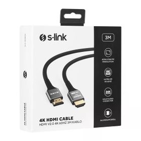 S-Link SLX-HD4K03 19+1 3 mt Metal V2.0 4K 4096x2160 60 HZ HDMI to HDMI Kablo