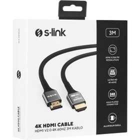 S-Link SLX-HD4K03 19+1 3 mt Metal V2.0 4K 4096x2160 60 HZ HDMI to HDMI Kablo