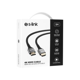 S-Link SLX-HD4K05 4K UHD HDMI v2.0 5 m 60 Hz Metal Uçlu Kablo