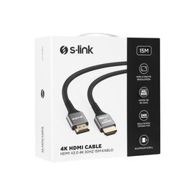 S-Link SLX-HD4K15 4K UHD HDMI v2.0 15 m 30 Hz Metal Uçlu Kablo