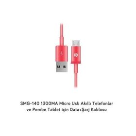S-Link SMG-140 1.3A Micro USB Pembe Şarj Kablosu