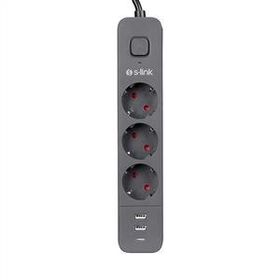S-Link SPG03U 2 Usb 1Type C 5V2.4A 1.5 m 3x1.00 mm 100 Bakır 750 Joule 3'lü Anahtarlı Akım Korumalı Priz
