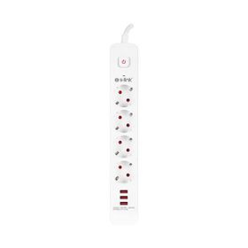 S-Link SPG403U 1.5 m 1.5 mm 100 Bakır 750 Joule 3 Usb 5V2.4A 4'lü Anahtarlı Akım Korumalı Priz