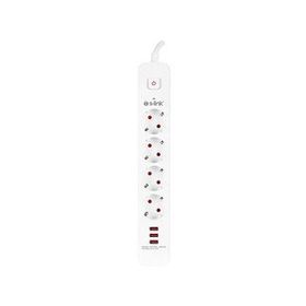 S-Link SPG403U 1.5 m 1.5 mm 100 Bakır 750 Joule 3 Usb 5V2.4A 4'lü Anahtarlı Akım Korumalı Priz
