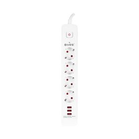 S-Link SPG403U 1.5 m 1.5 mm 100 Bakır 750 Joule 3 Usb 5V2.4A 4'lü Anahtarlı Akım Korumalı Priz