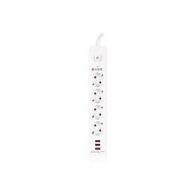 S-Link SPG403U 1.5 m 1.5 mm 100 Bakır 750 Joule 3 Usb 5V2.4A 4'lü Anahtarlı Akım Korumalı Priz