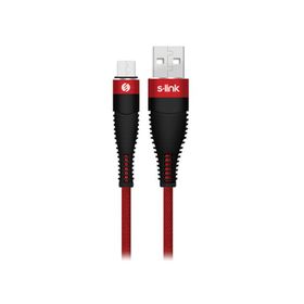 S-link SW-C585 1.2M 3A Micro Usb Kırmızı Şarj Kablosu