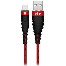 S-link SW-C585 1.2M 3A Micro Usb Kırmızı Şarj Kablosu