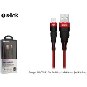 S-link SW-C585 1.2M 3A Micro Usb Kırmızı Şarj Kablosu