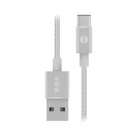 S-Link SW-C702 2A 1 m Gri Type-C Data + Şarj Kablosu