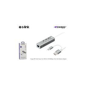 S-Link SW-U222 Swapp Type-C USB 2.0 10-100 Mbps 3 Port USB Ethernet Adaptör