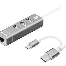 S-Link SW-U222 Swapp Type-C USB 2.0 10-100 Mbps 3 Port USB Ethernet Adaptör