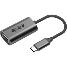 S-Link SW-U514 Gri Metal Type-C to VGA Adaptör