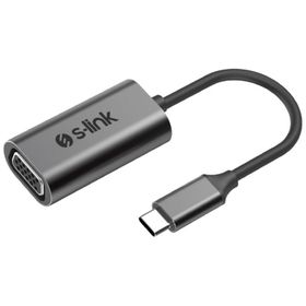 S-Link SW-U514 Gri Metal Type-C to VGA Adaptör