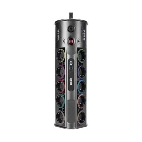 S-Link Swapp SP10AF Gri 3m 1860 Joule 1.5 mm 1 USB 1 Type-C 2.1A 5V 16A 250V 3680W 10'lu Akım Korumalı Priz
