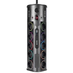 S-Link Swapp SP10AF Gri 3m 1860 Joule 1.5 mm 1 USB 1 Type-C 2.1A 5V 16A 250V 3680W 10'lu Akım Korumalı Priz