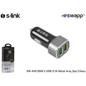 S-Link Swapp SW-AHC36M 2 USB 3.1A Metal Araç Şarj Cihazı