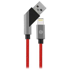 S-Link Swapp SW-C670 1M3A Kırmızı Gri iPhone Lightning Çapraz Uçlu Şarj Kablosu