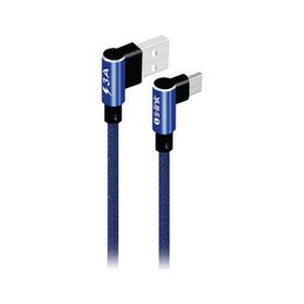 S-Link Swapp SW-C757 3A 15 cm Type-C Lacivert Kılıflı Metal L Kablo