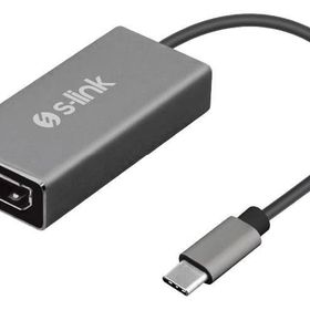 S-link Swapp SW-U510 Gri Metal Type-C to DisplayPort 4K Çevirici Adaptör