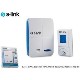 S-Link ZL-141 3XAA Beslemeli Kablosuz Kapı Zili