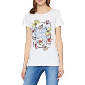 S.Oliver 01D2 Beyaz Placed Print Kadın T-shirt