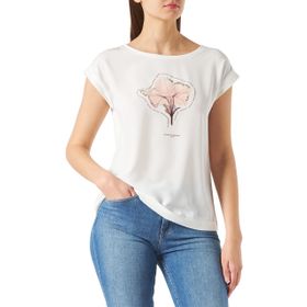S.Oliver 01D2 Beyaz Placed Print Kadın T-shirt
