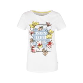 S.Oliver 01D2 Beyaz Placed Print Kadın T-shirt
