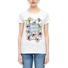 S.Oliver 01D2 Beyaz Placed Print Kadın T-shirt