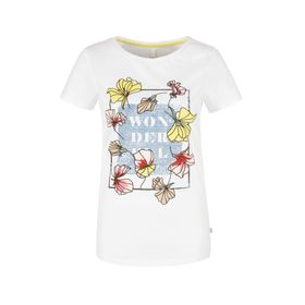 S.Oliver 01D2 Beyaz Placed Print Kadın T-shirt