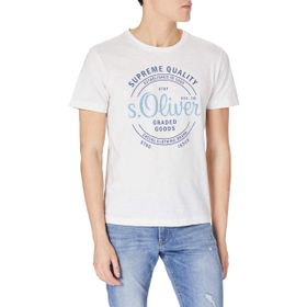 S.Oliver B08PC2SFBM Offwhite Erkek T-shirt