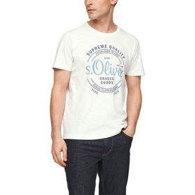 S.Oliver B08PC2SFBM Offwhite Erkek T-shirt