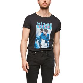 S.Oliver Siyah Baskılı Erkek T-shirt