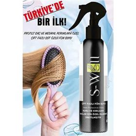 S-Well Keçi Sütü Özlü Çift Fazlı Protez Saç ve Medikal Peruklara Özel Tarama Kolaylaştırıcı Isı Koruyucu 400 ml Fön Suyu