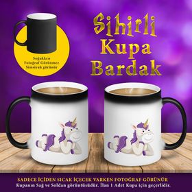 S1308 Sevimli Unicorn Baskılı Sihirli Hediyelik Kupa Bardak