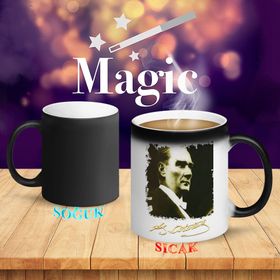 S3 Sivil Mustafa Kemal Atatürk Retro Sihirli Kupa Bardak