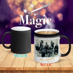 S361 Arkadaşlarıyla Masada Oturan Atatürk Sihirli Kupa Bardak
