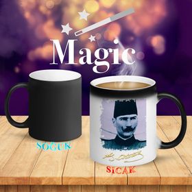 S4 Askeri Üniformalı Mustafa Kemal Atatürk Sihirli Kupa Bardak