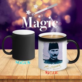 S4 Askeri Üniformalı Mustafa Kemal Atatürk Sihirli Kupa Bardak