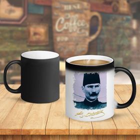 S4 Askeri Üniformalı Mustafa Kemal Atatürk Sihirli Kupa Bardak