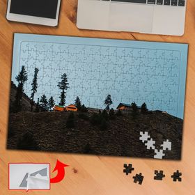 S456 Dağın Tepesindeki Taş Evler 240 Parça Puzzle Yapboz Tablo