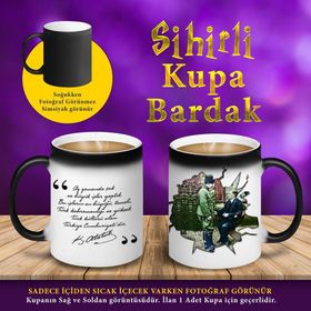 S457 Kemal Atatürk Cumhuriyet Sözü Sihirli Kupa Bardak