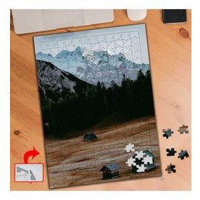 S457 Vadideki Ahşap Evler Doğa 240 Parça Puzzle Yapboz Tablo