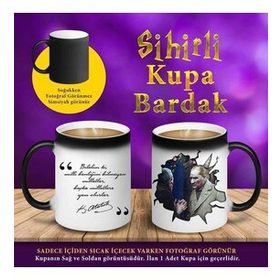 S457485 Mustafa Kemal Atatürk Sözlü Sihirli Fincan Kupa Bardak