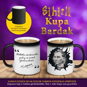 S45763 Kemal Atatürk Öğretmen Sözü Sihirli Kupa Bardak