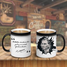 S45763 Kemal Atatürk Öğretmen Sözü Sihirli Kupa Bardak